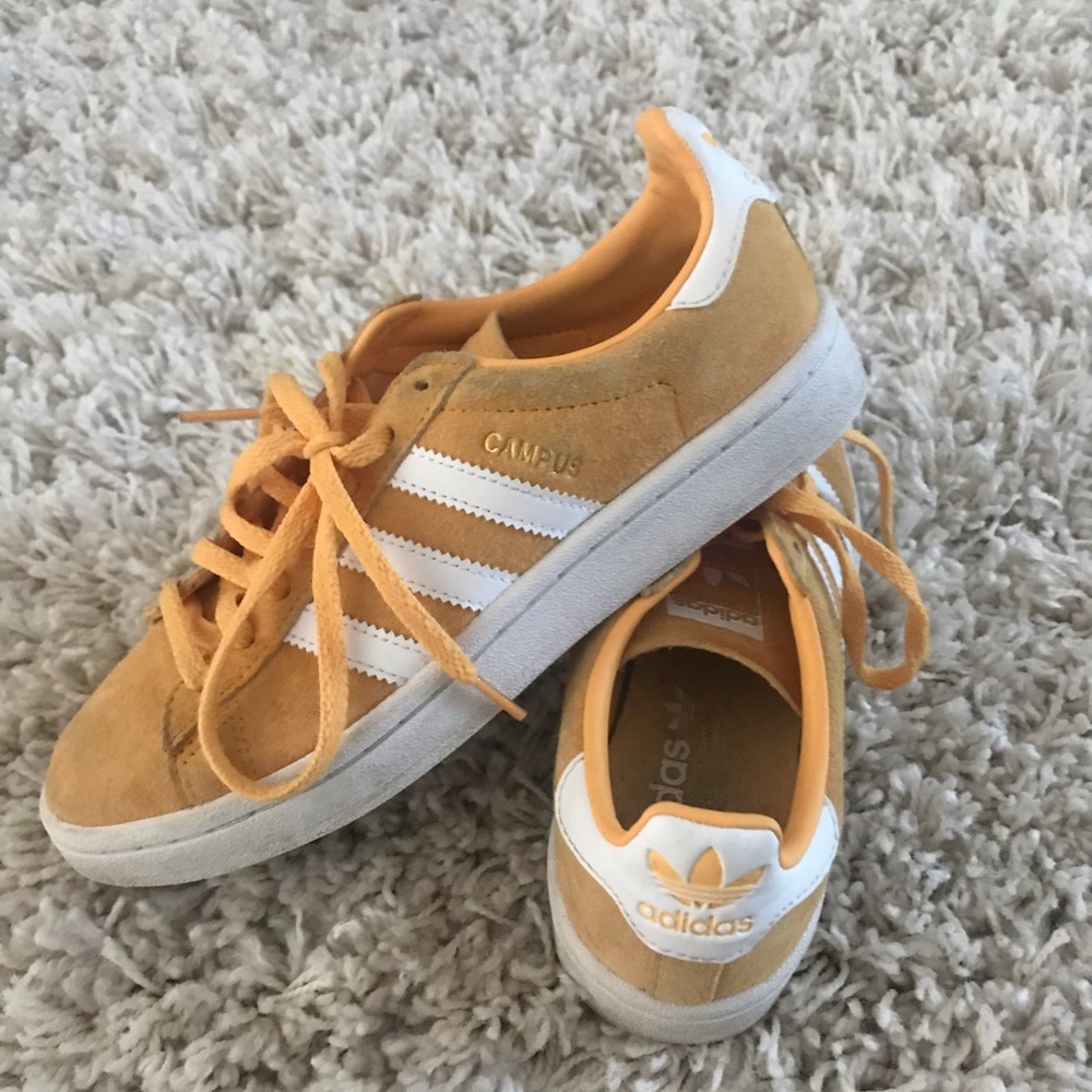 yellow adidas campus sneakers
